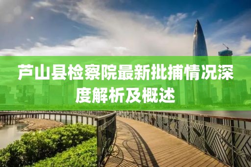 芦山县检察院最新批捕情况深度解析及概述