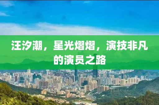 汪汐潮，星光熠熠，演技非凡的演员之路