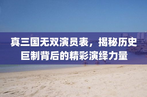 真三国无双演员表，揭秘历史巨制背后的精彩演绎力量