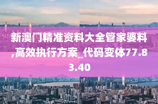 新澳门精准资料大全管家婆料,高效执行方案_代码变体77.83.40