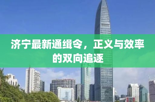 济宁最新通缉令，正义与效率的双向追逐