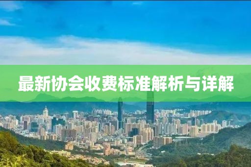 最新协会收费标准解析与详解