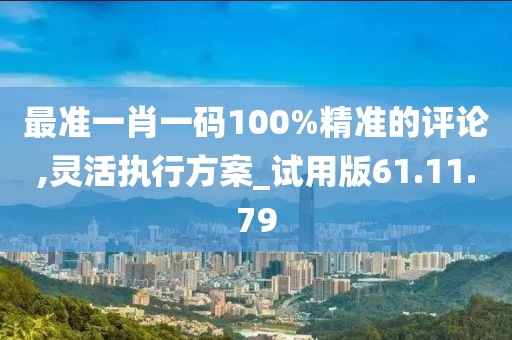 最准一肖一码100%精准的评论,灵活执行方案_试用版61.11.79