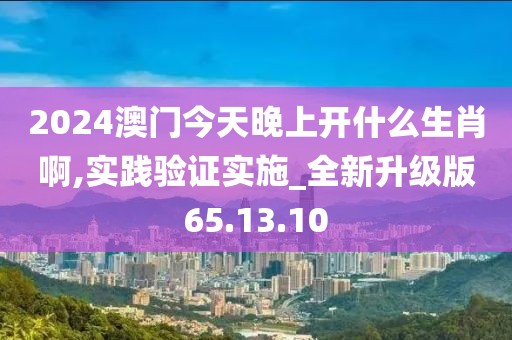 2024澳门今天晚上开什么生肖啊,实践验证实施_全新升级版65.13.10