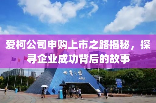 爱柯公司申购上市之路揭秘，探寻企业成功背后的故事