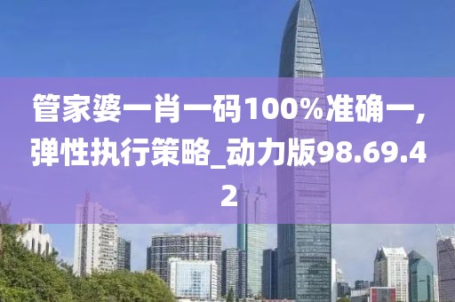 管家婆一肖一码100%准确一,弹性执行策略_动力版98.69.42