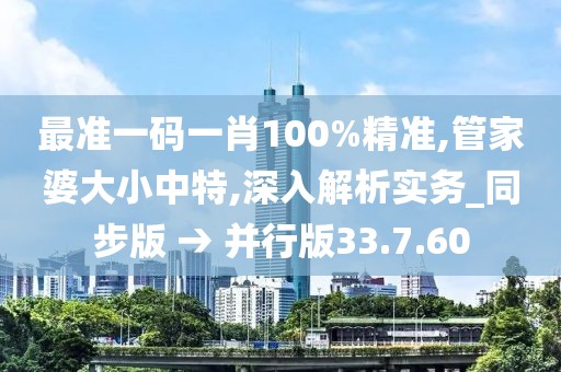 最准一码一肖100%精准,管家婆大小中特,深入解析实务_同步版 → 并行版33.7.60