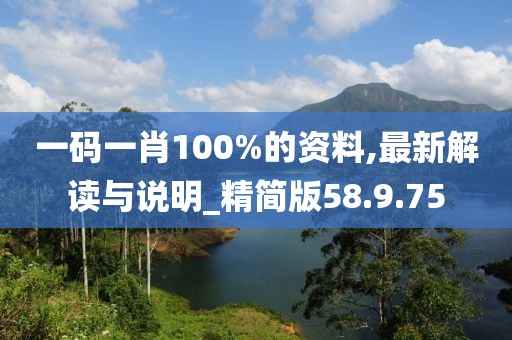 一码一肖100%的资料,最新解读与说明_精简版58.9.75