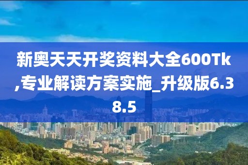 新奥天天开奖资料大全600Tk,专业解读方案实施_升级版6.38.5