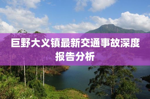 巨野大义镇最新交通事故深度报告分析