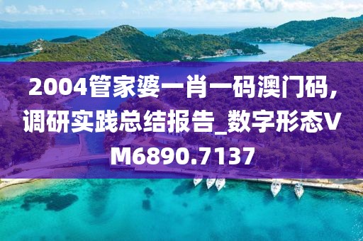 2004管家婆一肖一码澳门码,调研实践总结报告_数字形态VM6890.7137