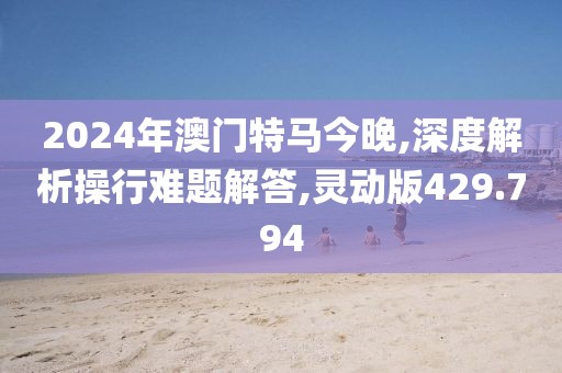 2024年澳门特马今晚,深度解析操行难题解答,灵动版429.794