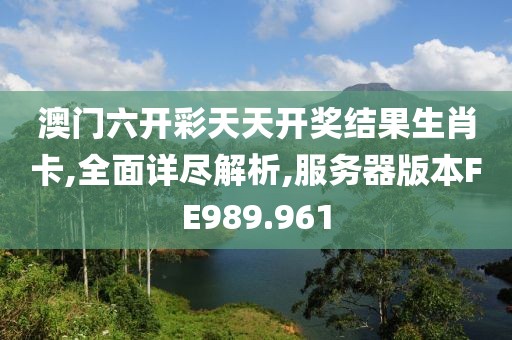 澳门六开彩天天开奖结果生肖卡,全面详尽解析,服务器版本FE989.961