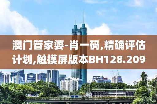 澳门管家婆-肖一码,精确评估计划,触摸屏版本BH128.209