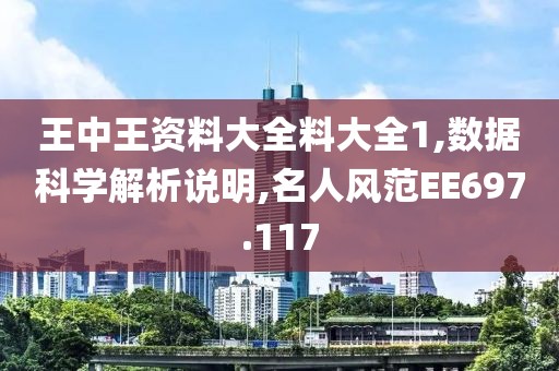 王中王资料大全料大全1,数据科学解析说明,名人风范EE697.117