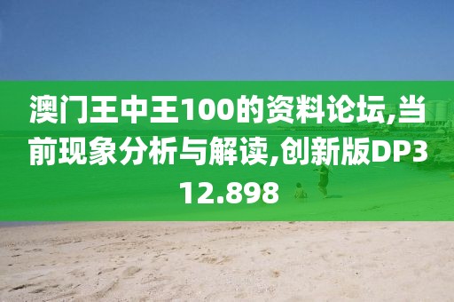 澳门王中王100的资料论坛,当前现象分析与解读,创新版DP312.898