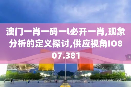 澳门一肖一码一l必开一肖,现象分析的定义探讨,供应视角IO807.381