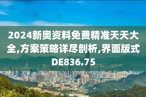 2024新奥资料免费精准天天大全,方案策略详尽剖析,界面版式DE836.75