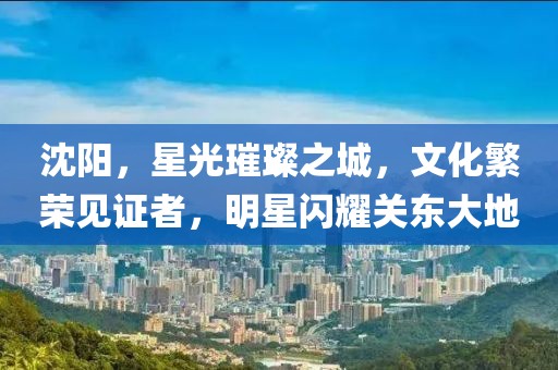 沈阳，星光璀璨之城，文化繁荣见证者，明星闪耀关东大地