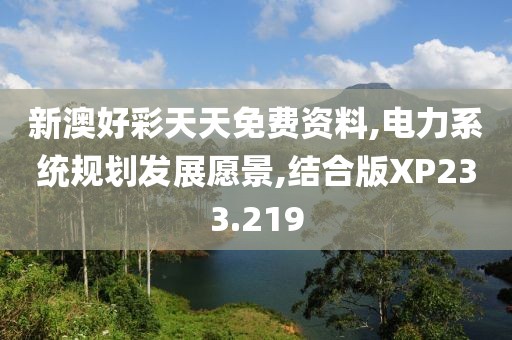 新澳好彩天天免费资料,电力系统规划发展愿景,结合版XP233.219