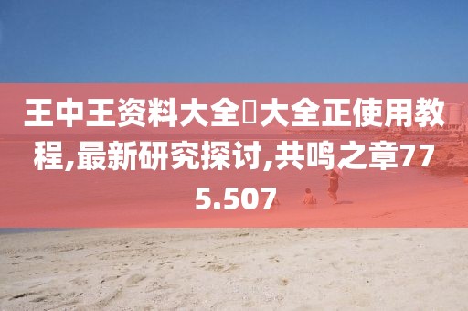 王中王资料大全枓大全正使用教程,最新研究探讨,共鸣之章775.507