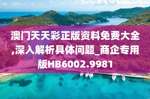 澳门天天彩正版资料免费大全,深入解析具体问题_商企专用版HB6002.9981