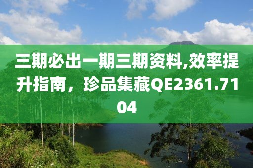 三期必出一期三期资料,效率提升指南，珍品集藏QE2361.7104