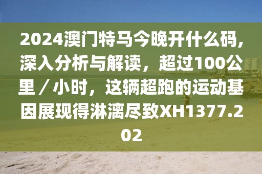 2024澳门特马今晚开什么码,深入分析与解读，超过100公里／小时，这辆超跑的运动基因展现得淋漓尽致XH1377.202