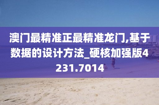 澳门最精准正最精准龙门,基于数据的设计方法_硬核加强版4231.7014
