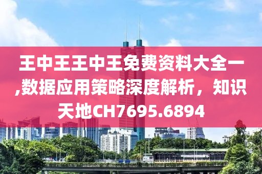 王中王王中王免费资料大全一,数据应用策略深度解析，知识天地CH7695.6894