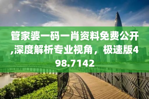 管家婆一码一肖资料免费公开,深度解析专业视角，极速版498.7142