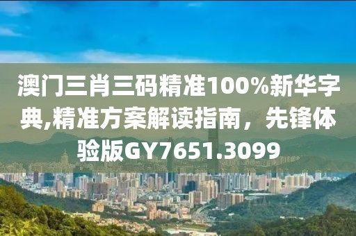 澳门三肖三码精准100%新华字典,精准方案解读指南，先锋体验版GY7651.3099