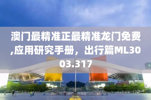 澳门最精准正最精准龙门免费,应用研究手册，出行篇ML3003.317