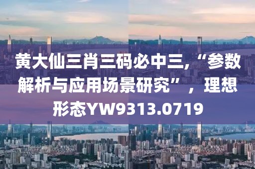 黄大仙三肖三码必中三,“参数解析与应用场景研究”，理想形态YW9313.0719