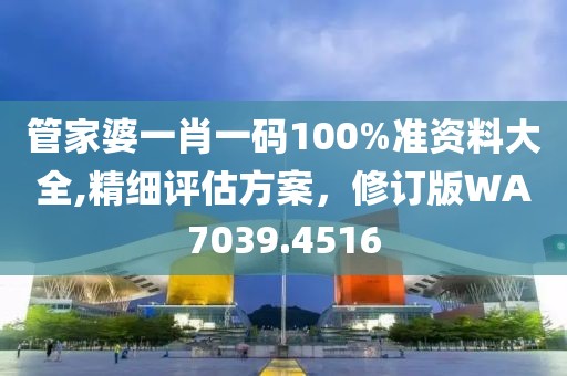管家婆一肖一码100%准资料大全,精细评估方案，修订版WA7039.4516