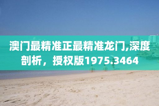 澳门最精准正最精准龙门,深度剖析，授权版1975.3464