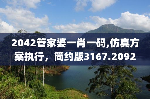 2042管家婆一肖一码,仿真方案执行，简约版3167.2092