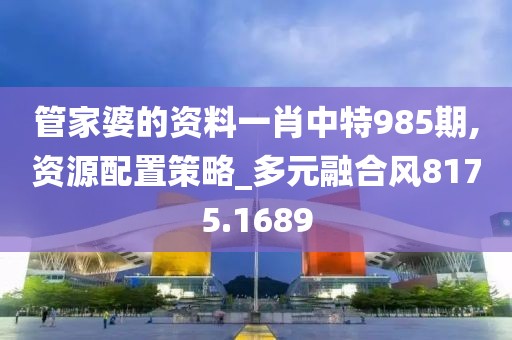 管家婆的资料一肖中特985期,资源配置策略_多元融合风8175.1689