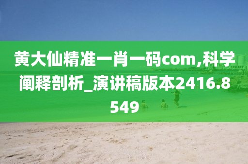 黄大仙精准一肖一码com,科学阐释剖析_演讲稿版本2416.8549