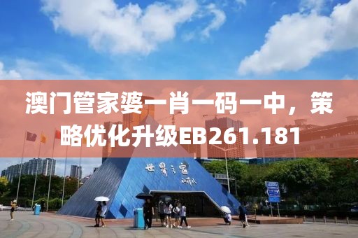 澳门管家婆一肖一码一中，策略优化升级EB261.181
