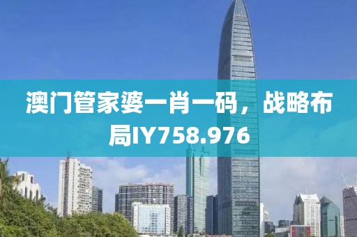澳门管家婆一肖一码，战略布局IY758.976