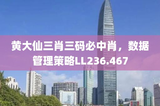 黄大仙三肖三码必中肖，数据管理策略LL236.467