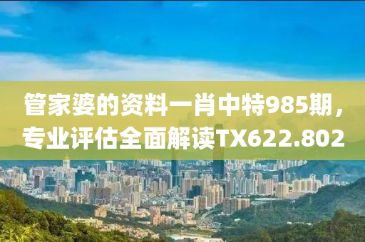 管家婆的资料一肖中特985期，专业评估全面解读TX622.802