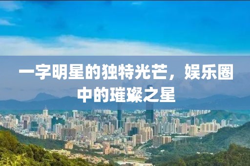 一字明星的独特光芒，娱乐圈中的璀璨之星