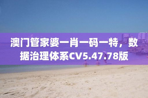 澳门管家婆一肖一码一特，数据治理体系CV5.47.78版