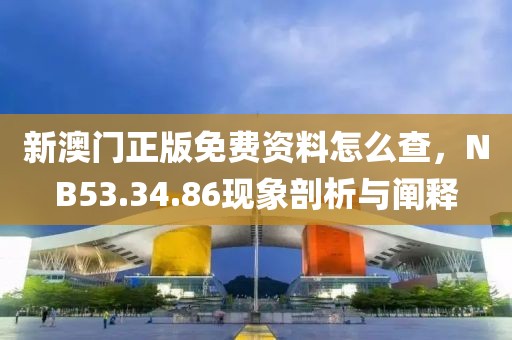 新澳门正版免费资料怎么查，NB53.34.86现象剖析与阐释