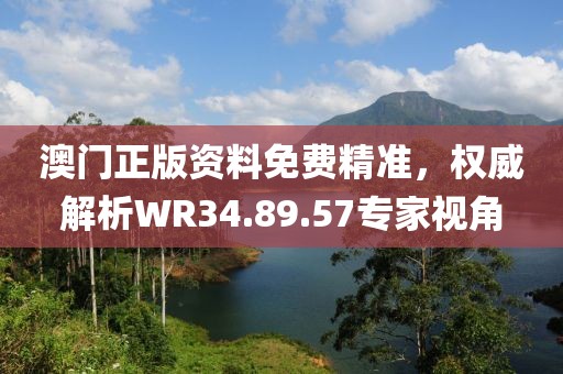 澳门正版资料免费精准，权威解析WR34.89.57专家视角