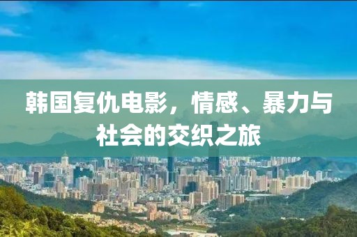 韩国复仇电影，情感、暴力与社会的交织之旅