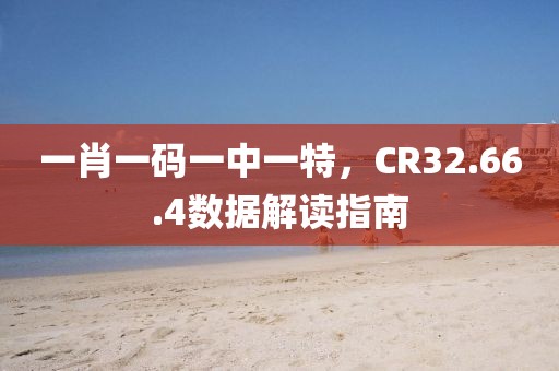 一肖一码一中一特，CR32.66.4数据解读指南