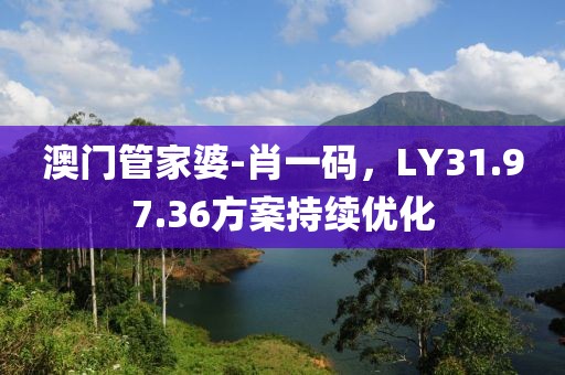 澳门管家婆-肖一码，LY31.97.36方案持续优化
